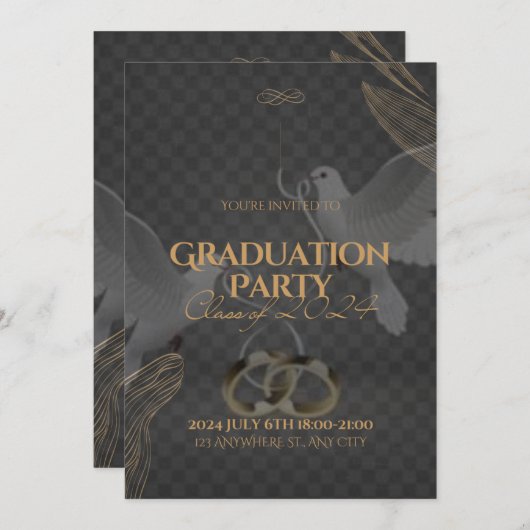 Invitation Diplôme (Devant / Derrière)