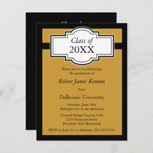 Invitation Diplôme (Devant / Derrière)