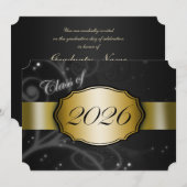 Invitation Diplôme 2026 Noir et Or (Devant / Derrière)