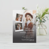 Invitation Diplôme 2026 Script multi-photo Fête de fin d'étud (Debout devant)