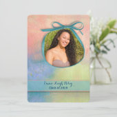 Invitation Diplômé à l'aquarelle abstrait (Debout devant)