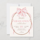 Invitation Diplôme à ruban rose (Devant)