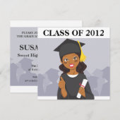 Invitation Diplômé afro-américain (Devant / Derrière)