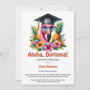 Invitation Diplôme Aloha Fête Tropicale de Remise de Diplômes