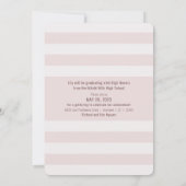 Invitation Diplôme | Aquarelle Blush Rose Floral (Dos)