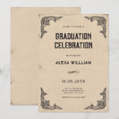 Invitation Diplôme baroque vintage (Devant / Derrière)