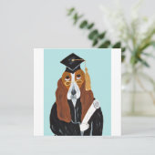 Invitation Diplômé Basset Hound (Debout devant)