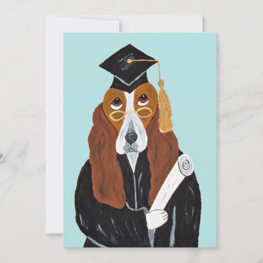 Invitation Diplômé Basset Hound (Devant)