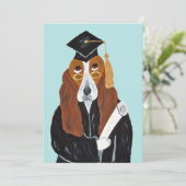 Invitation Diplômé Basset Hound (Debout devant)