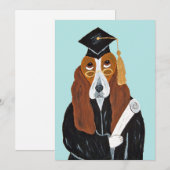 Invitation Diplômé Basset Hound (Devant / Derrière)