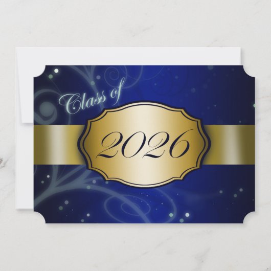 Invitation Diplôme Bleu et Or 2026 (Devant)