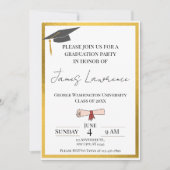 Invitation Diplôme Bordure Dorée (Devant)