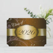 Invitation Diplôme Brun et Or 2026 (Debout devant)