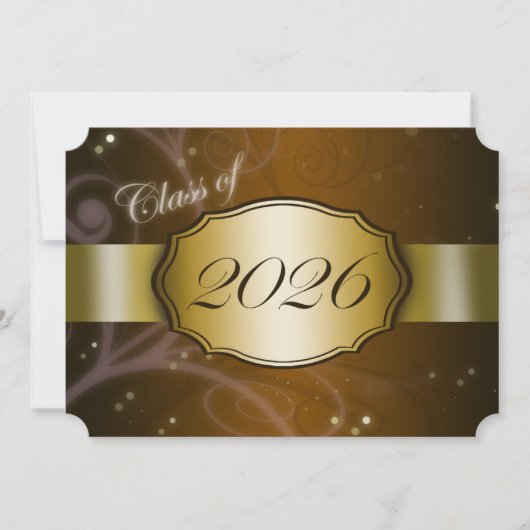 Invitation Diplôme Brun et Or 2026 (Devant)