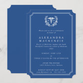 Invitation Diplôme Caducée Bleu/Blanc MD (Devant / Derrière)