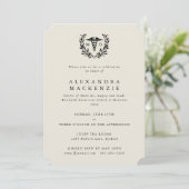 Invitation Diplôme Caducée + Couronne de Laurier Cream MD (Debout devant)