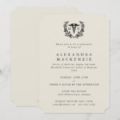 Invitation Diplôme Caducée + Couronne de Laurier Cream MD (Devant / Derrière)