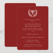 Invitation Diplôme Caducée MD+Couronne de Laurier (Devant / Derrière)