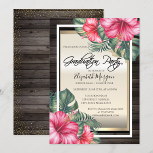 Invitation Diplôme, Cap Hibiscus Bois