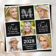 Diplômé chic 5 Photo Monogramme noir Graduation
