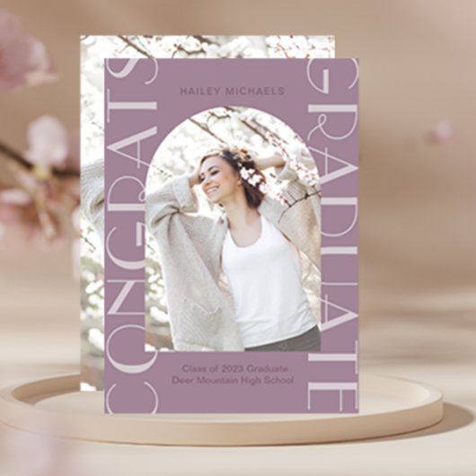 Invitation Diplôme Chic Plum Two Photo