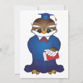 Invitation Diplômé Chouette Sage Petit Oiseau Universitaire (Devant)