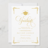 Invitation Diplôme classique en or blanc (Devant)