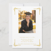 Invitation Diplôme classique en or blanc (Dos)