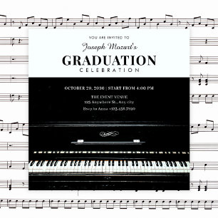 Invitation diplôme classique en piano
