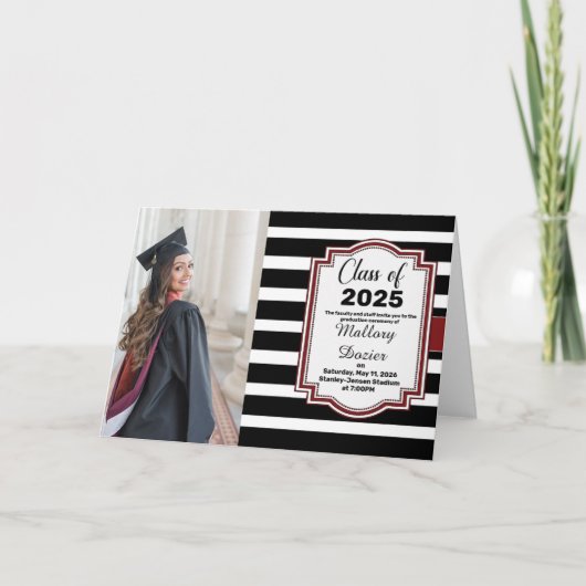 Invitation Diplôme Classique Réparti Par Écarts Photo Invitat (Devant)