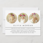 Invitation Diplôme Collage Photo Trois Moderne Noir (Devant)