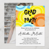 Invitation Diplôme Colorful Disco Rétro Amusants (Devant / Derrière)