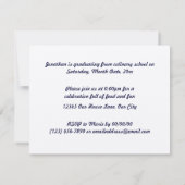 Invitation Diplômé culinaire d'école (Dos)