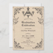 Invitation Diplômé d'anges d'arche gothique vintage (Devant)