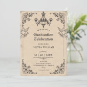 Invitation Diplômé d'anges d'arche gothique vintage (Debout devant)
