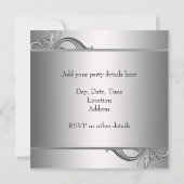 Invitation Diplôme d'argent Black Graduation Party (Dos)