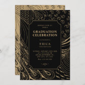 Invitation Diplôme d'art ornemental vintage (Devant / Derrière)