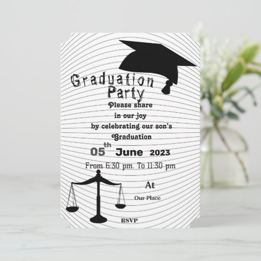 Invitation Diplôme d'avocat (Debout devant)