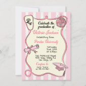 Invitation Diplôme de bal Disco Médicale rose à main (Devant)