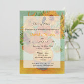 Invitation Diplôme de beaux-arts de tournesols vintage (Debout devant)