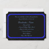 Invitation Diplôme de cadre bleu et noir (Dos)