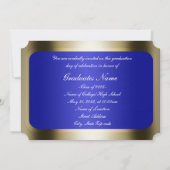Invitation Diplôme de cadre bleu et or (Dos)
