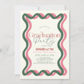 Invitation Diplôme de cadre rose et vert (Devant)