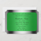Invitation Diplôme de cadre vert et argent (Dos)