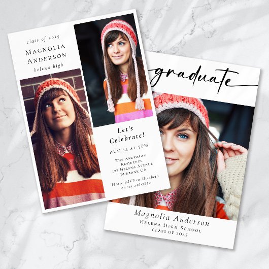 Invitation Diplôme de Calligraphie Multi Photo Diplôme