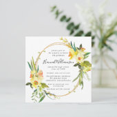 Invitation Diplôme de Carré de jonquille jaune (Debout devant)