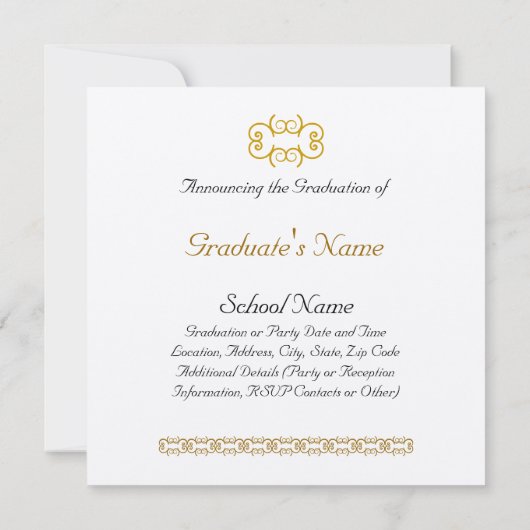 Invitation Diplôme de classe (Dos)