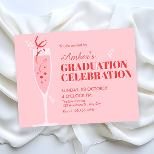Invitation Diplôme de cocktail de champagne rose