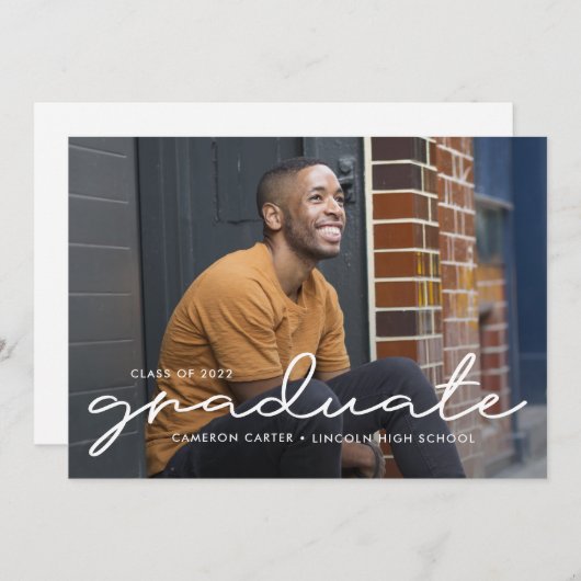 Invitation Diplôme de couleurs éditable écrit fièrement (Devant / Derrière)