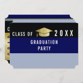 Invitation diplôme de design graphique moderne, grand parti (Devant / Derrière)